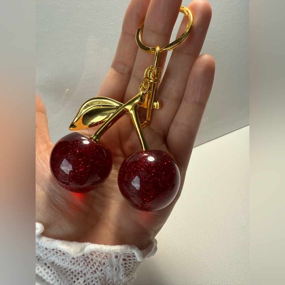 Anthropologie Cherry Keychain in Red and Gold - Picture 6 of 12